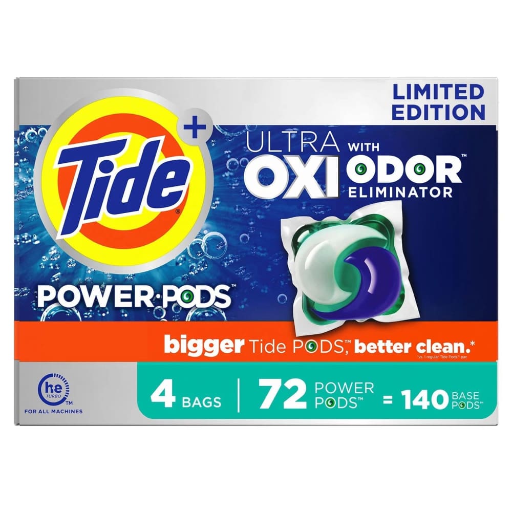 Tide Power PODS + Ultra OXI with Odor Eliminators Laundry Detergent Pacs (72 ct.) - Pods - Tide