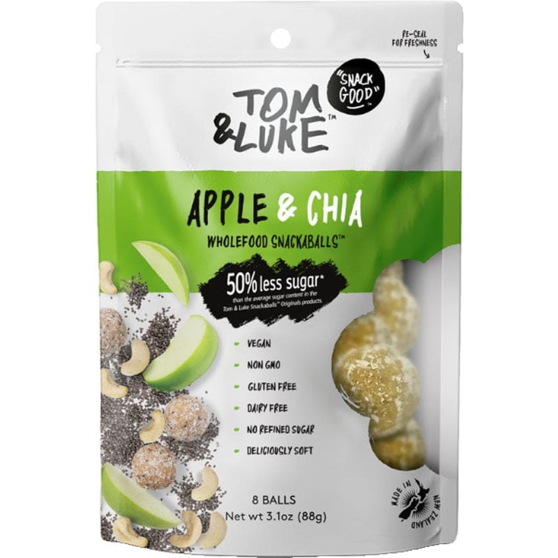TOM AND LUKE: Apple Chia Snackaballs 3.1 oz (Pack of 5) - TOM AND LUKE