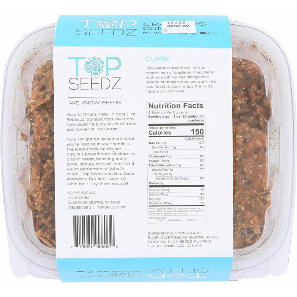 TOP SEEDZ LLC Grocery > Snacks > Crackers TOP SEEDZ LLC: Cumin Crackers, 5 oz