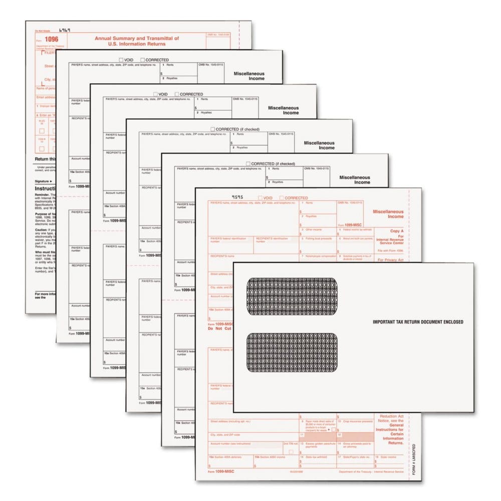 Tops Tax Forms/1099 Misc Tax Forms Kit with 24 Forms 24 Envelopes 1 Form 1096 - Business & Time Cards - ShelHealth