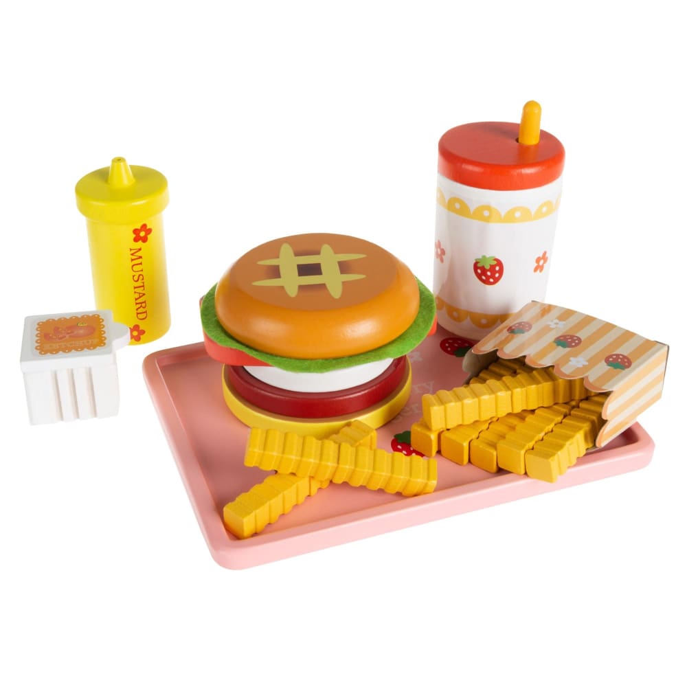 Toy Time Kid’s Fast Food Cheeseburger Meal Playset - Home/Toys/Indoor Play/Pretend Play/ - Toy Time