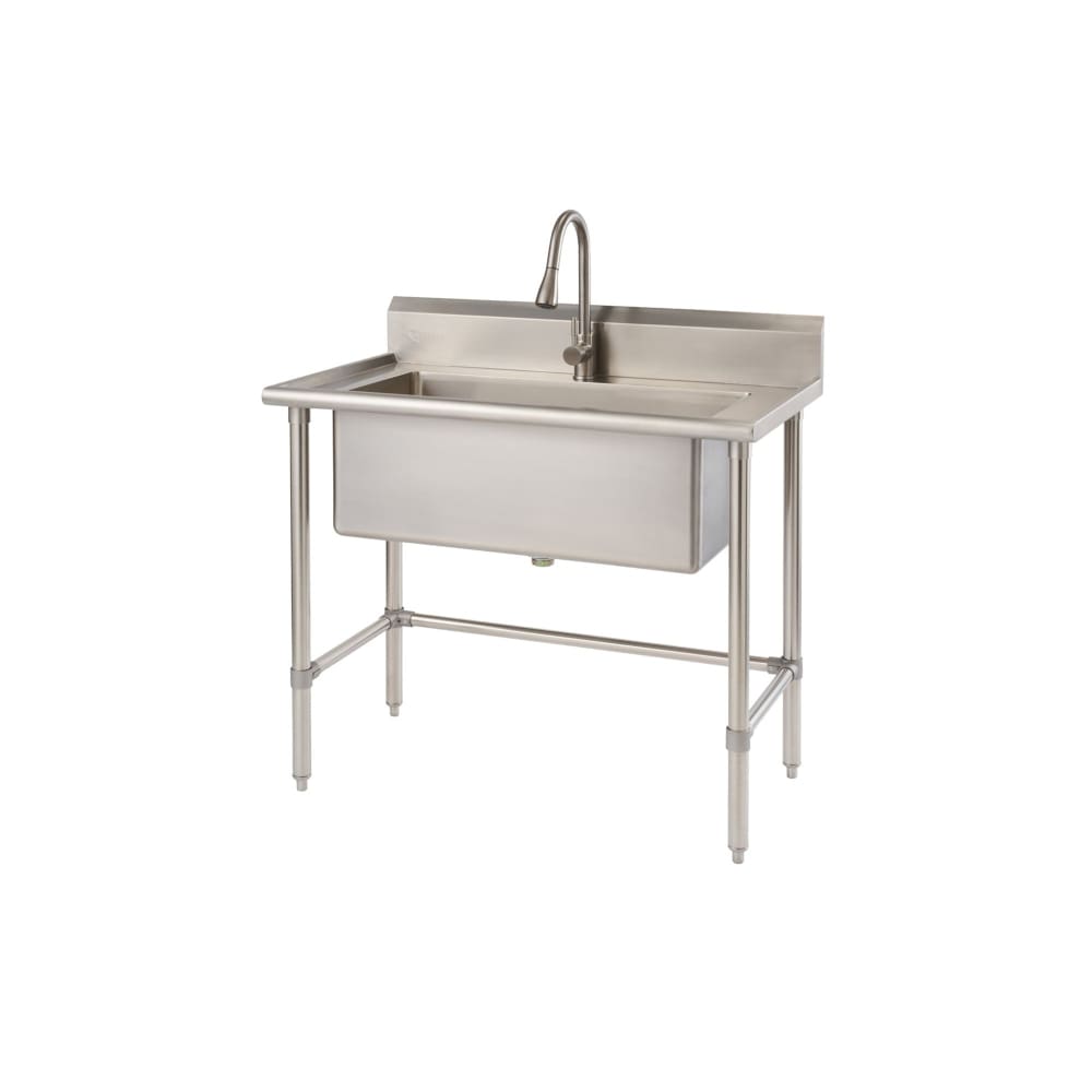 Trinity 32x16 Stainless Steel Utility Sink NSF with Pull-Out Faucet - Home/Home/Storage & Organization/Garage & Utility/ - Unbranded