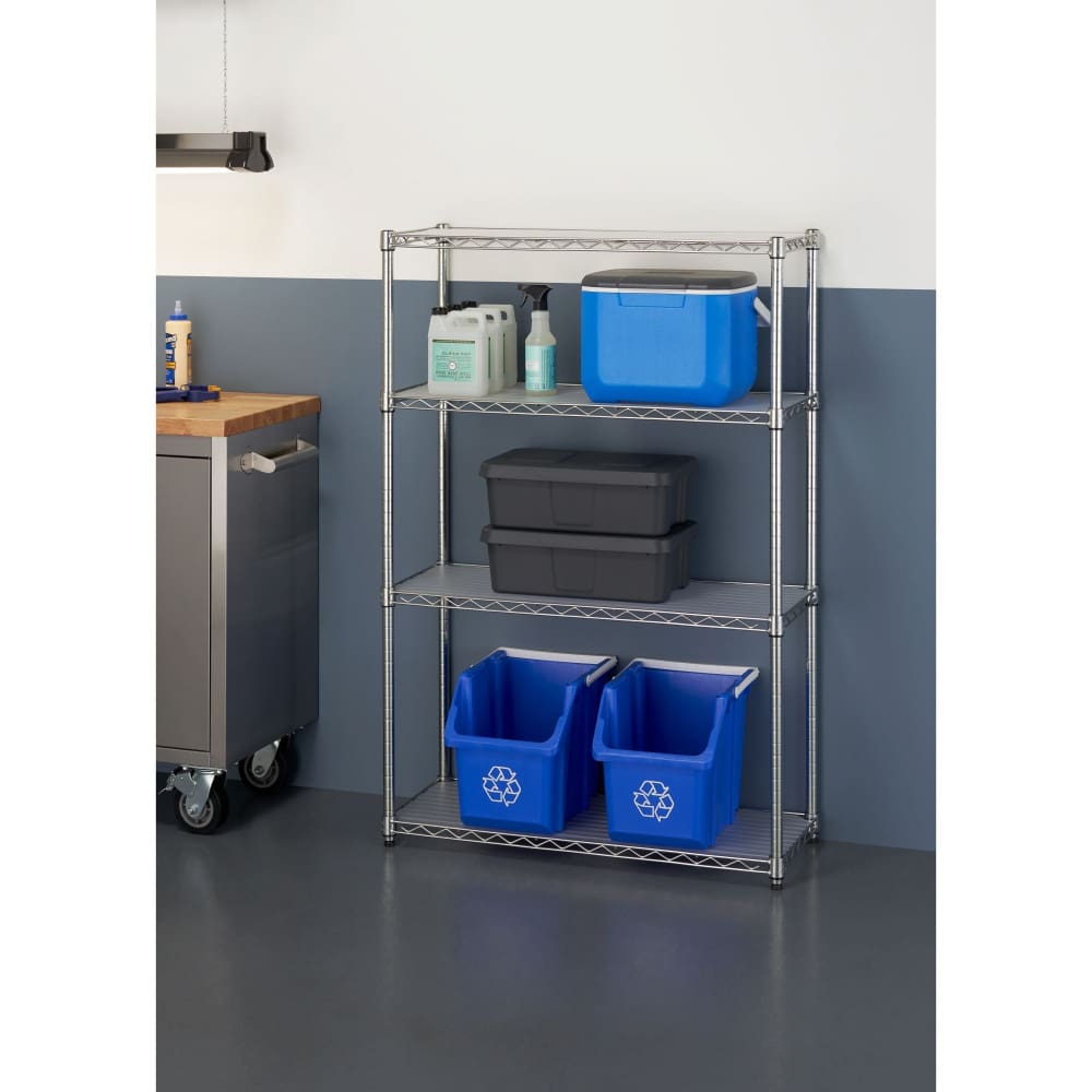 Trinity EcoStorage 4-Tier Wire Shelving NSF with Liners - Trinity