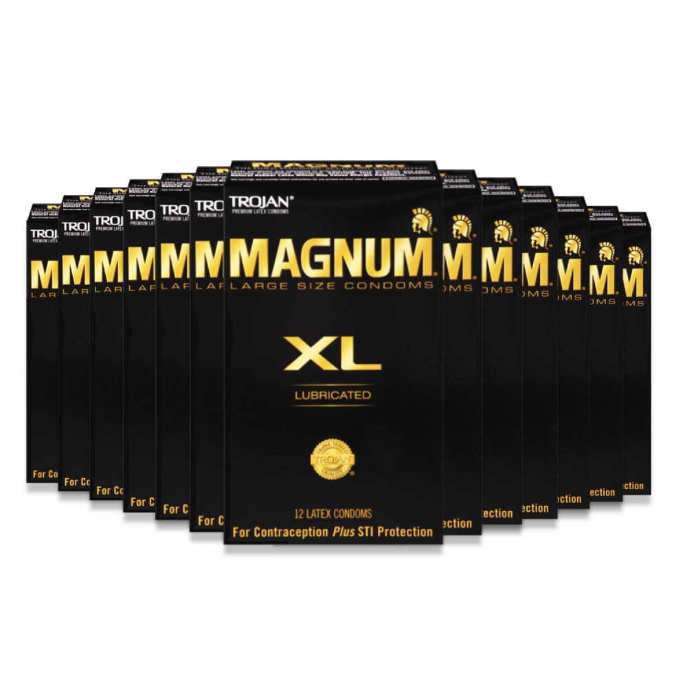 Trojan Magnum XL Lubricated Premium Latex - 12 ct ea - 12 Pack - TROJAN