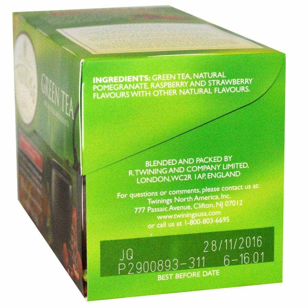 Twining Tea Twinings Of London Green Tea Pomegranate Raspberry & Strawberry, 20 Tea Bags, 1.06 Oz