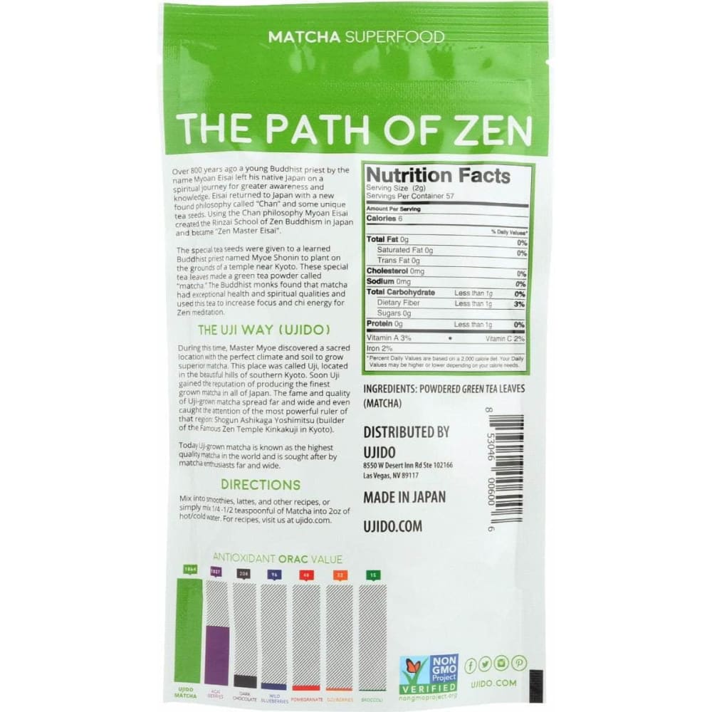 UJIDO Grocery > Beverages > Coffee, Tea & Hot Cocoa UJIDO: Matcha Green Tea Powder, 4 oz