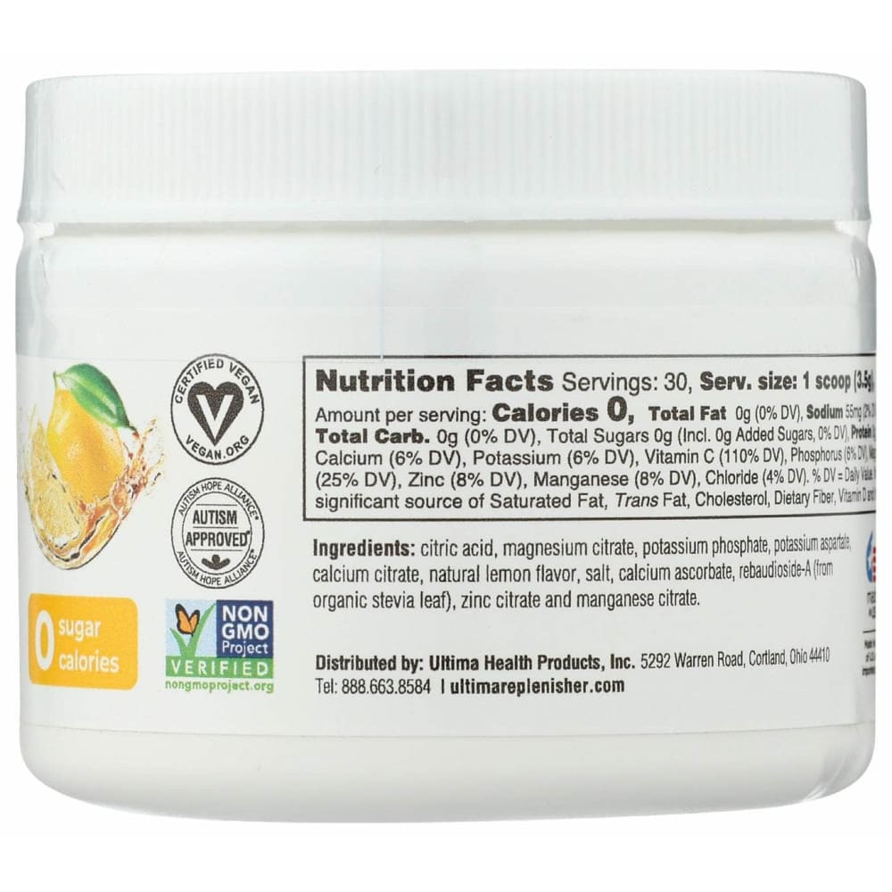 ULTIMA REPLENISHER Vitamins & Supplements > Vitamins & Minerals ULTIMA REPLENISHER Lemonade Electrolyte Drink Mix, 105 gm