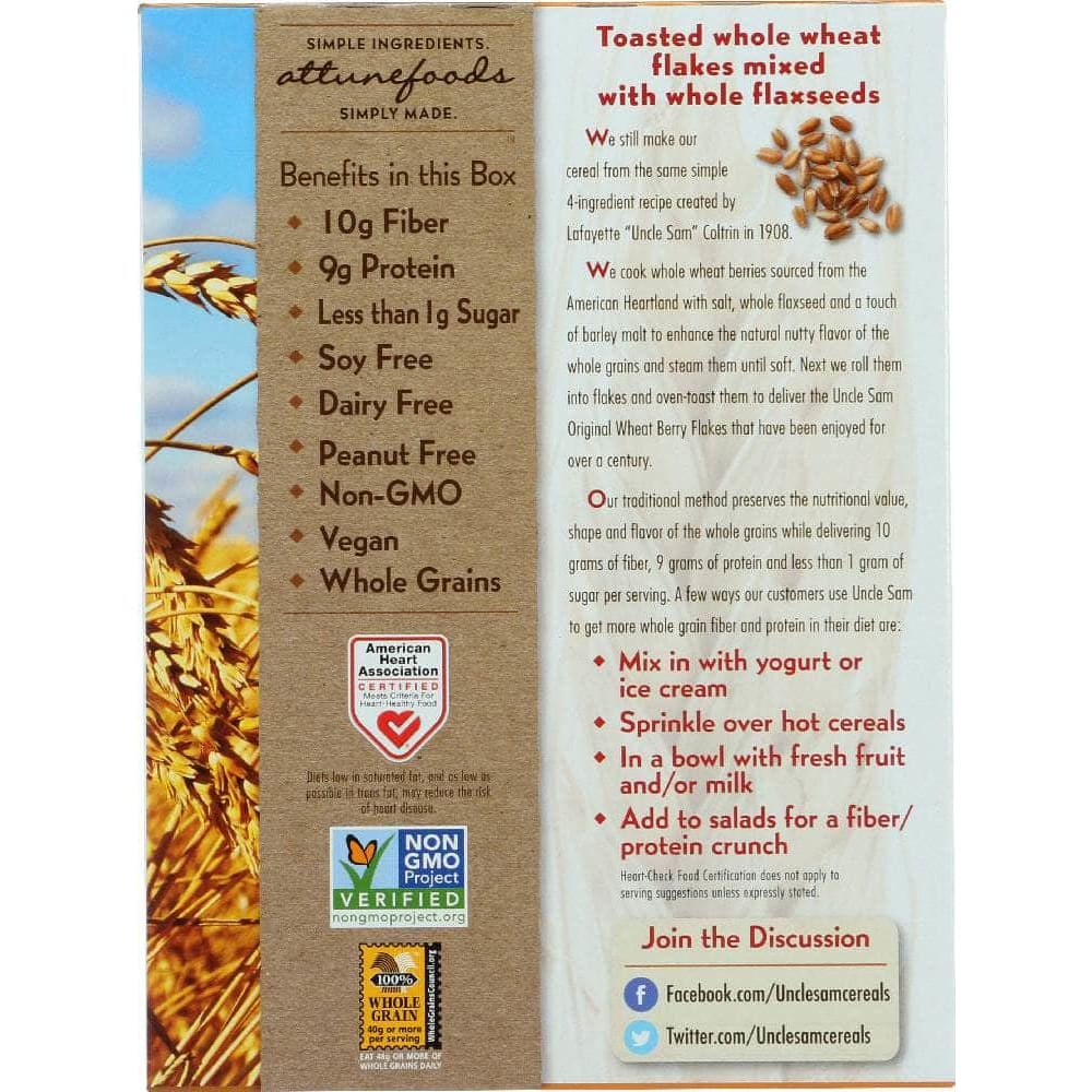 Uncle Sam Uncle Sam Original Whole Wheat Berry and Flaxseed Cereal, 10 oz