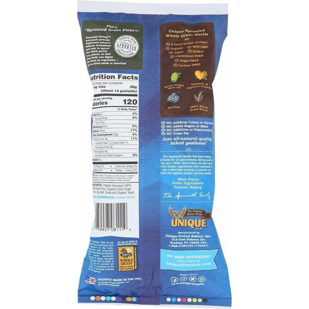 UNIQUE Unique Original Sprouted Pretzel Shells, 8 Oz