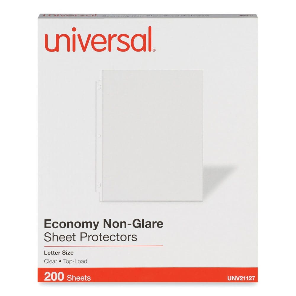 Universal® Top-Load Poly Sheet Protectors Nonglare Economy Letter 200/Box - Essendant Back to School - Universal®