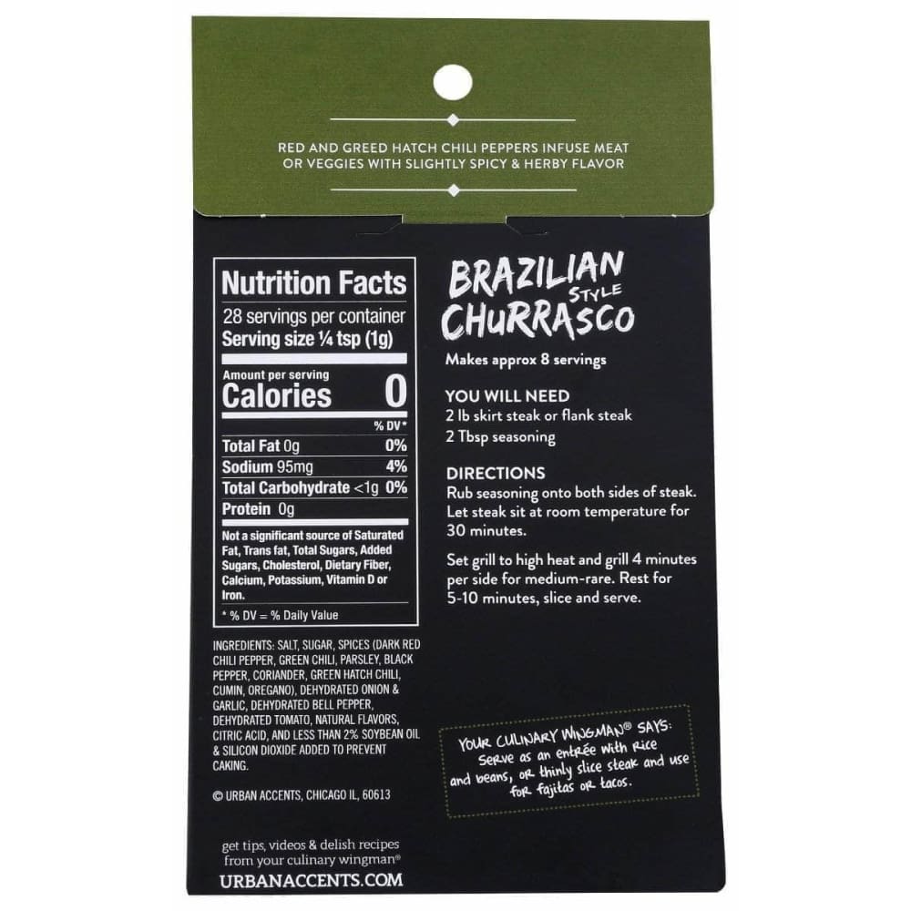 URBAN ACCENTS Urban Accents Brazilian Churrasco Seasoning, 1 Oz