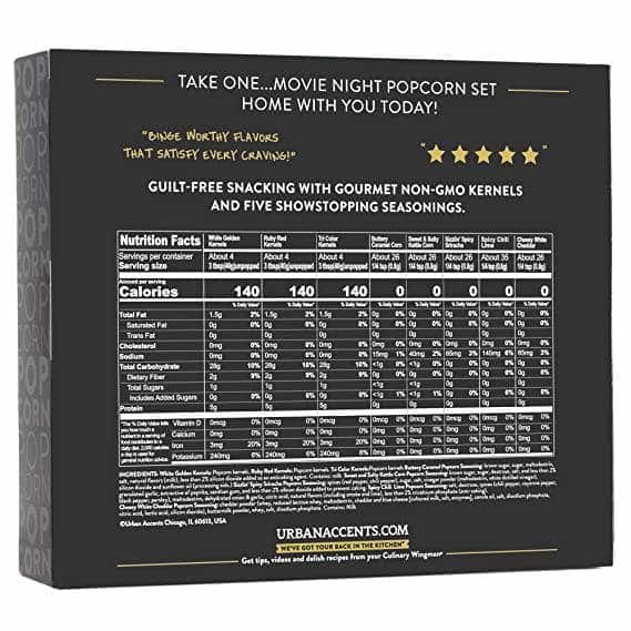 URBAN ACCENTS Grocery > Snacks > Popcorn URBAN ACCENTS: Movie Night Popcorn Set, 21.75 oz