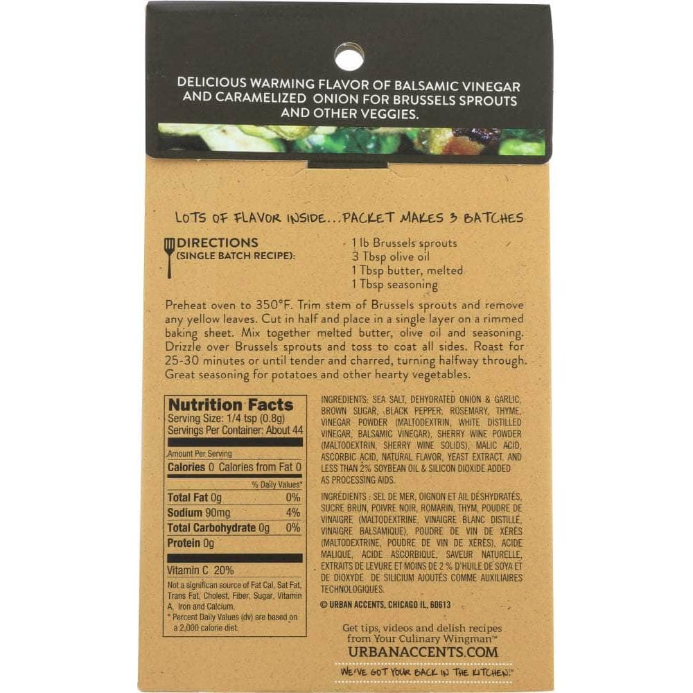 Urban Accents Urban Accents Veggie Roaster Balsamic & Roasted Onion Seasoning Blend, 1.25 oz