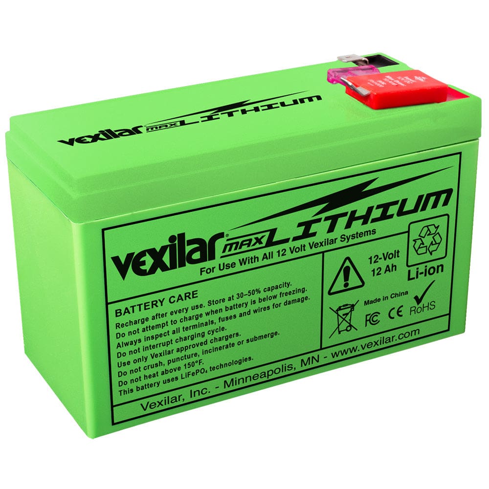 Vexilar 12V - 12 AH Max Lithium Battery - Camping | Portable Power,Marine Navigation & Instruments | Ice Flashers - Vexilar
