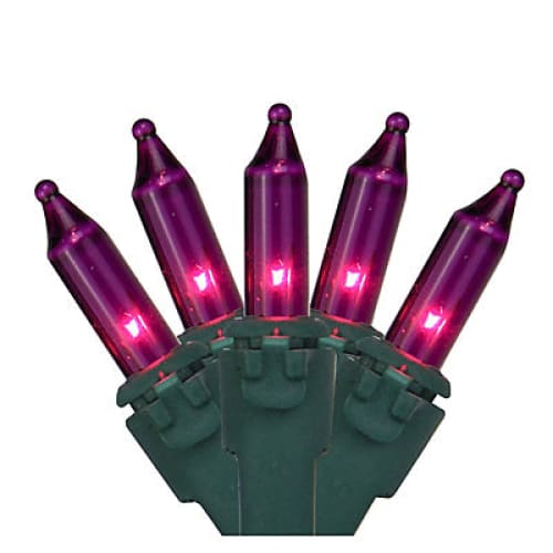 Vickerman Pink-Purple Mini Christmas Lights With Green Wire 100 pk. - Home/Seasonal/Holiday/Holiday Decor/Christmas Lights/ - Vickerman