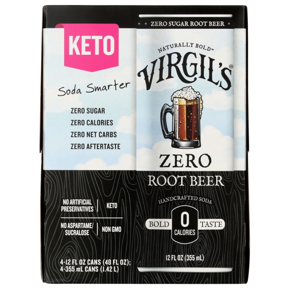 VIRGILS: Zero Sugar Rootbeer 4 Pk 48 fo (Pack of 4) - Beverages > Sodas - VIRGILS