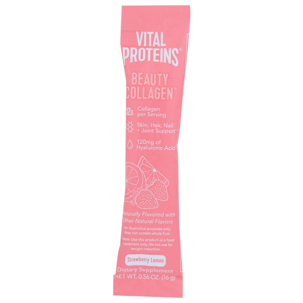 VITAL PROTEINS: Beauty Collagen Strawberry Lemon Stick 16 gm (Pack of 5) - Vitamins & Supplements > Protein Supplements & Meal Replacements