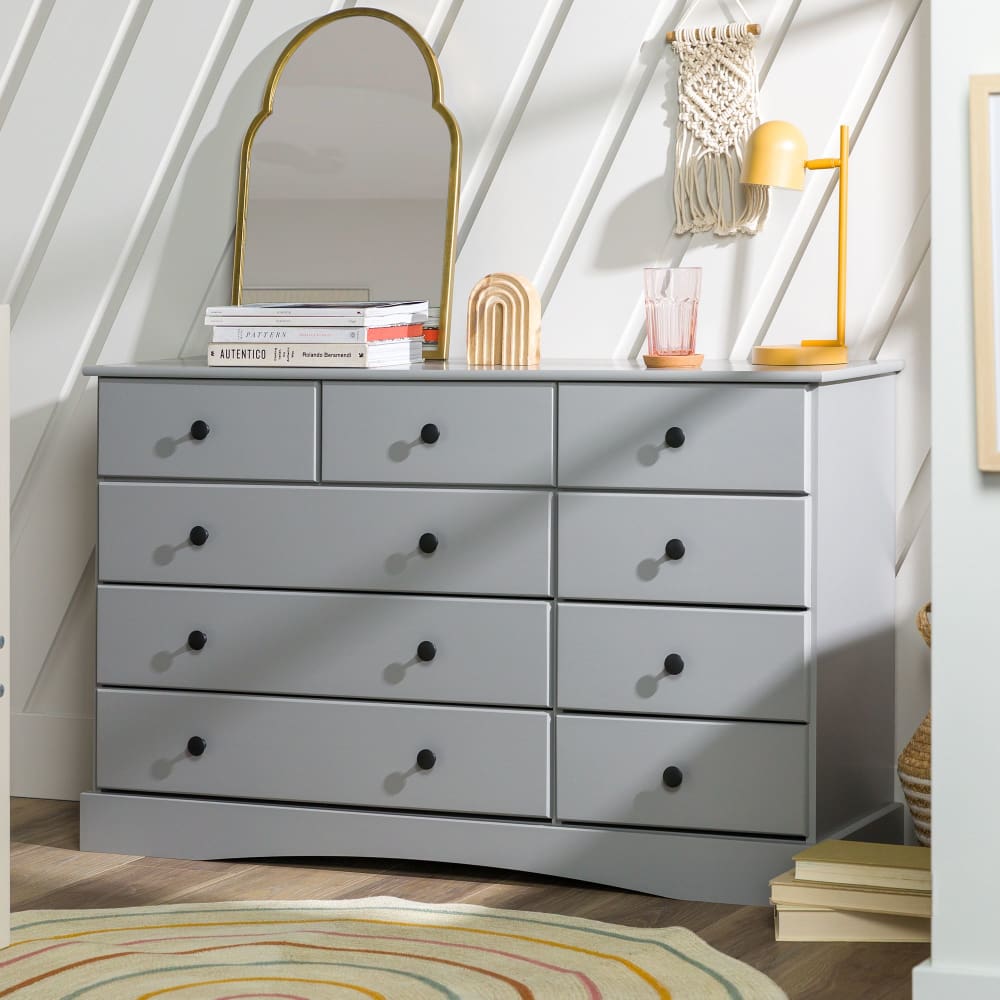 W. Trends Classic Nine Drawer Solid Wood Top Dresser with Metal Hardware - Home/Furniture/Bedroom Furniture/Dressers & Chests/ - W. Trends