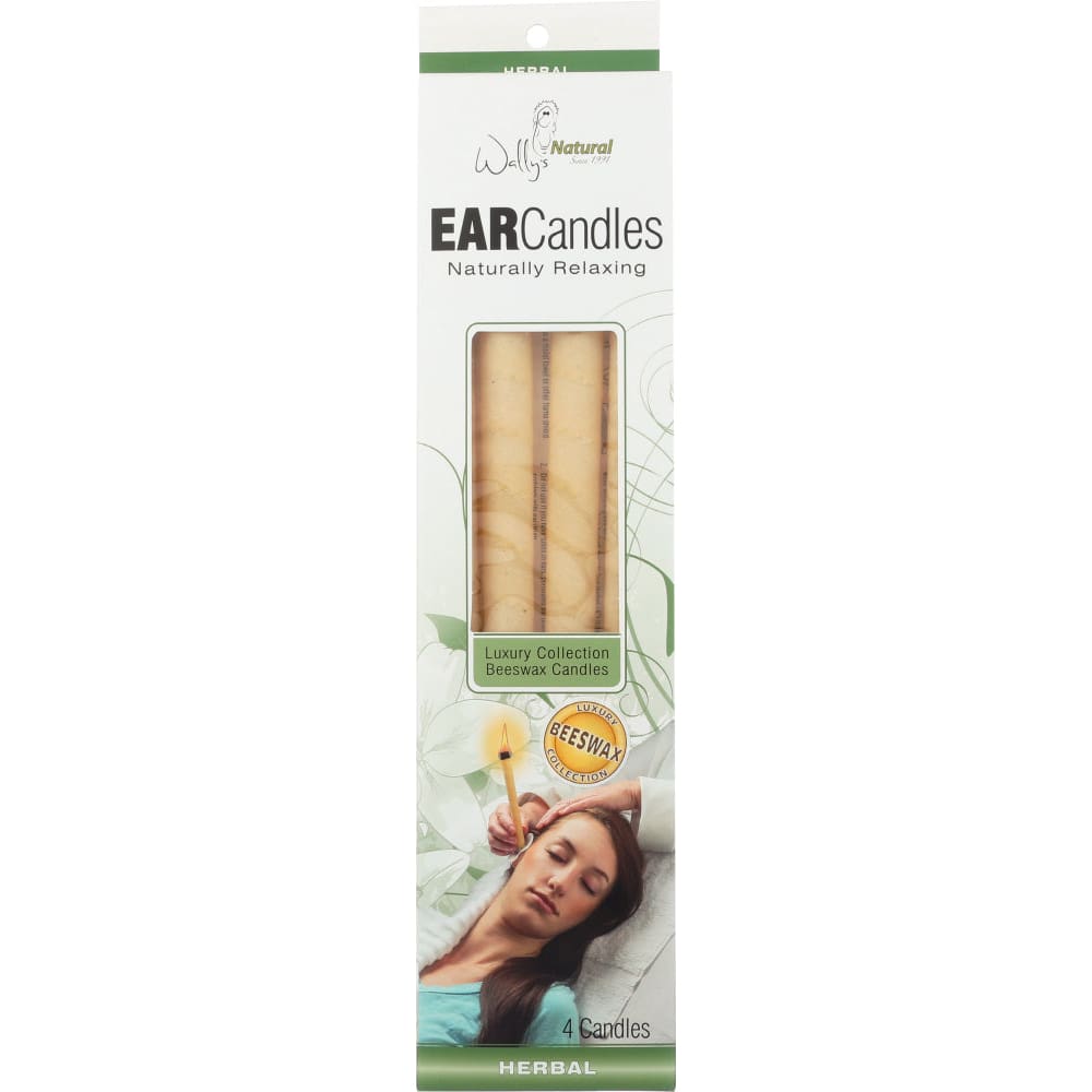 Wally’S Natural Products Herbal Beeswax Ear Candles 4 Candles - WALLYS NATURAL