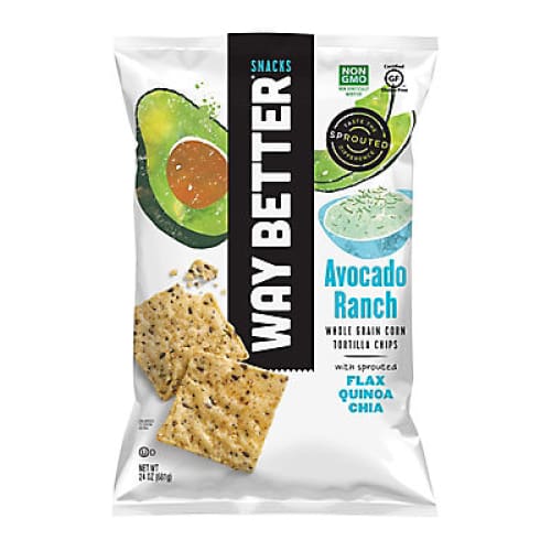 Way Better Snacks Avocado Ranch Sprouted Tortilla Chips 24 oz. - Home/Grocery/Snacks/Chips/ - Way Better Snacks