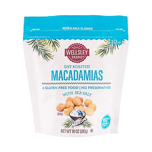 Wellsley Farms Dry Roasted Macadamia Nuts 10 oz. - Home/Grocery/Snacks/Fruit Snacks Nuts & Seeds/ - Wellsley Farms