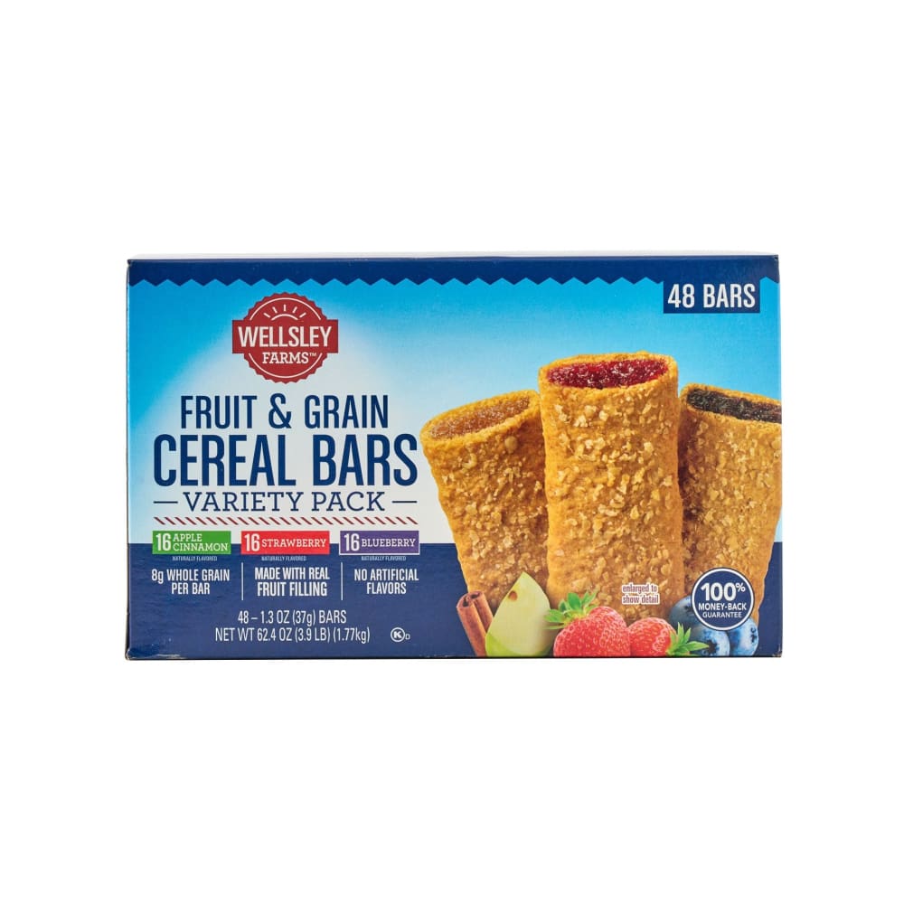 Wellsley Farms Fruit & Grain Cereal Bars Variety Pack 48 ct. - Wellsley Farms