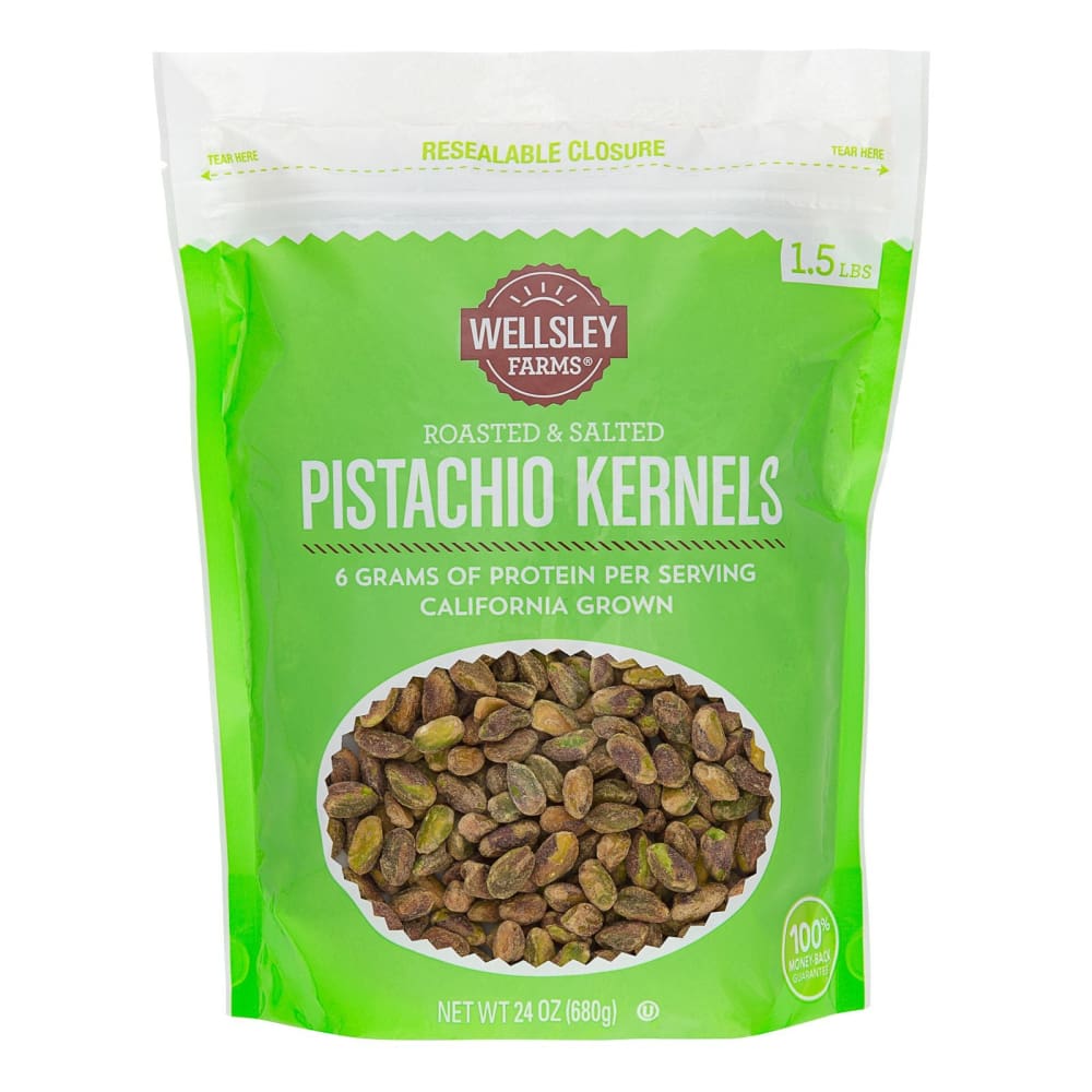 Wellsley Farms Roasted and Salted Pistachio Kernels 24 oz. - Wellsley