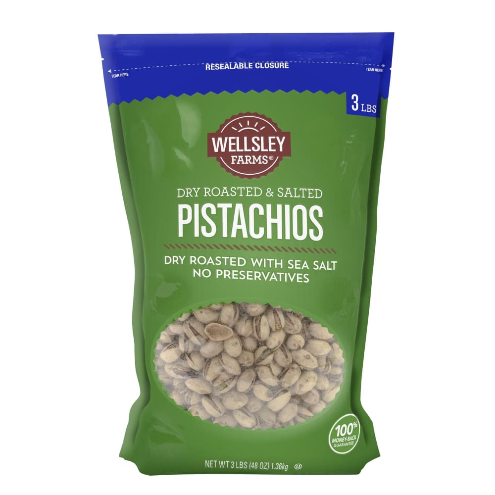 Wellsley Farms Roasted and Salted Pistachios 48 oz. - Wellsley Farms