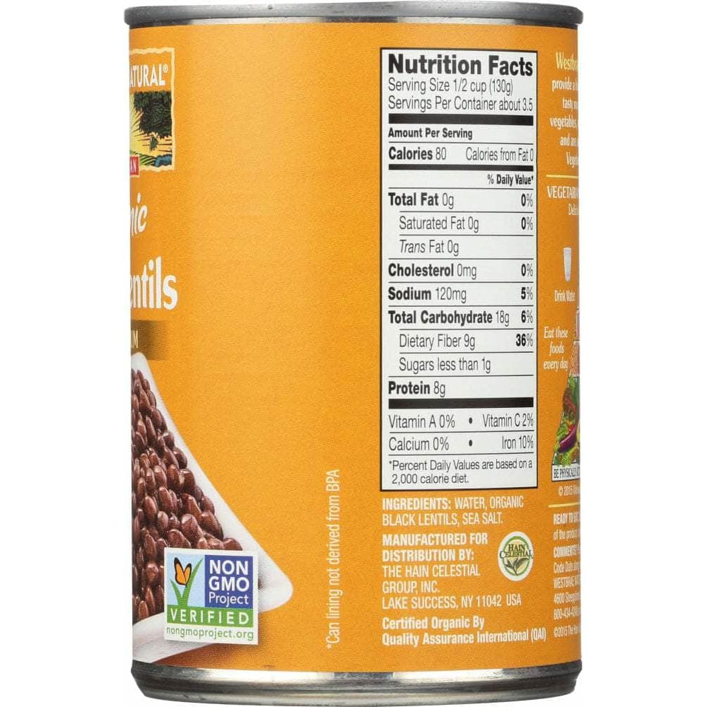 Westbrae Westbrae Organic Black Lentils, 15 oz