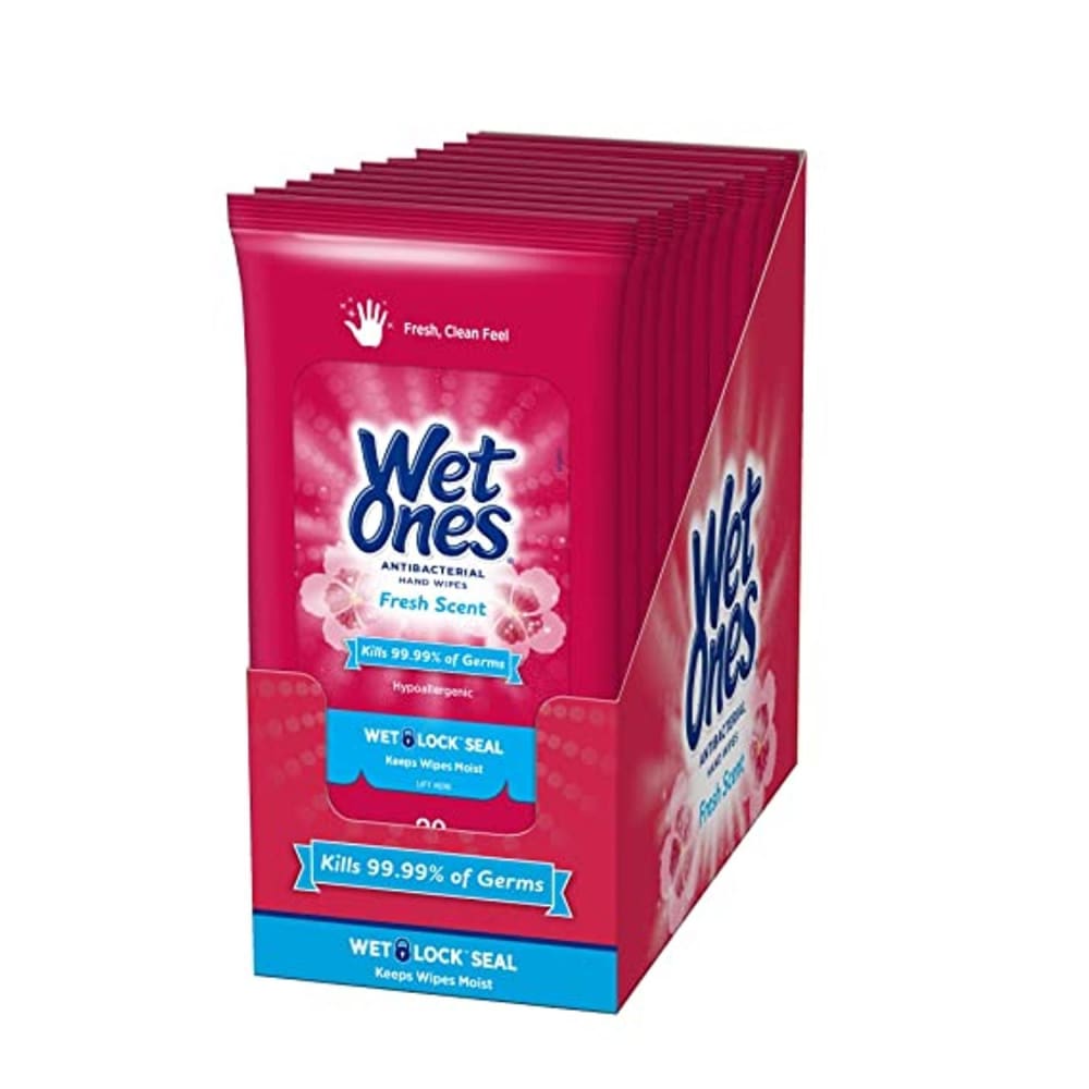 Wet Ones Antibacterial Hand Wipes Travel Pack - Fresh Scent - 20ct - bulk - 7 pack - Hand Sanitizers & Wipes - Wet Ones