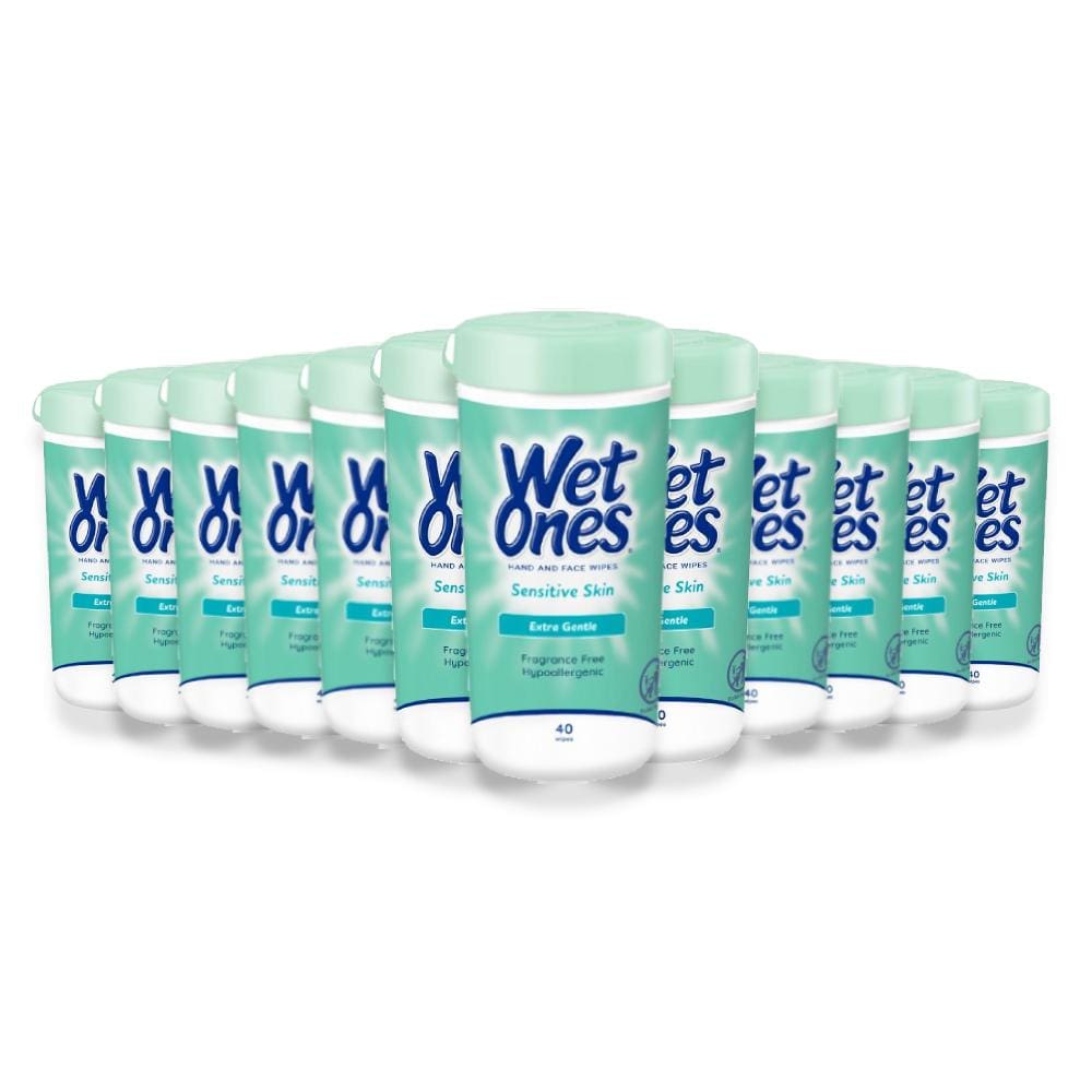 Wet Ones - Hand and Face Wipes Sensitive Skin - 40ct ea - 12 pack - Hand Sanitizers & Wipes - Wet Ones