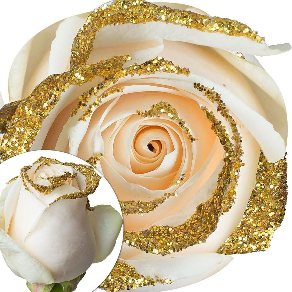 White Glitter Roses - Home/Home/Flowers & Plants/Roses/ - InBloom