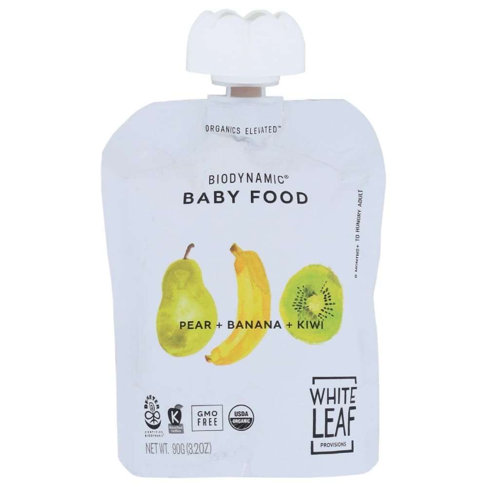 WHITE LEAF PROVISIONS: Baby Food Pear Banan Kiwi 90 gm (Pack of 6) - WHITE LEAF PROVISIONS