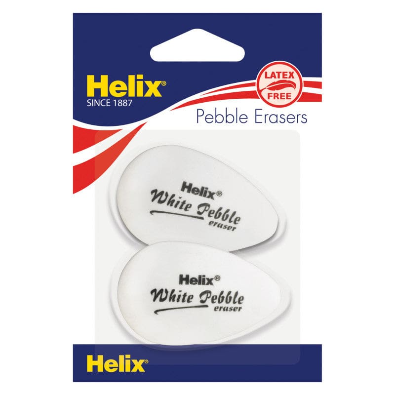 White Pebble Eraser 2Ct (Pack of 12) - Erasers - Helix