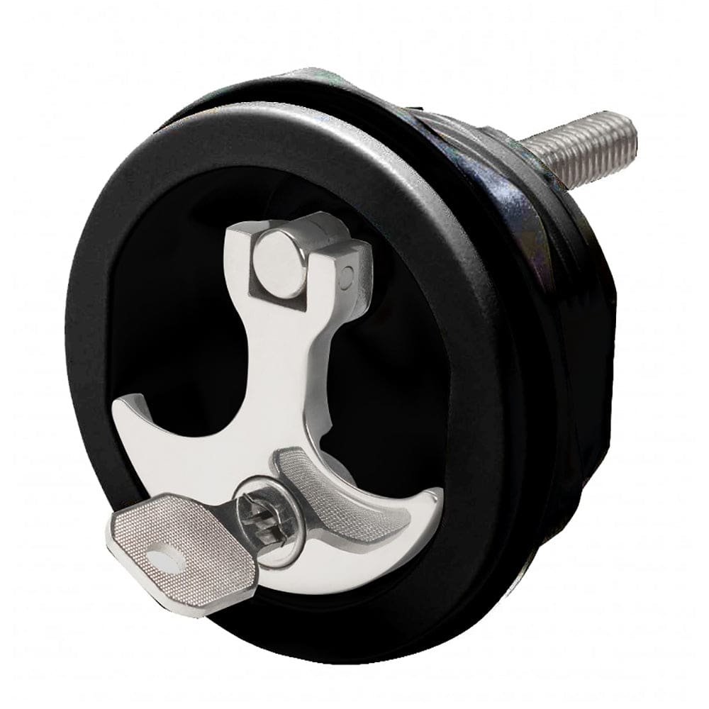 Whitecap Compression Handle CP Zamac/ Black Nylon Locking Fresh Water Use Only - Marine Hardware | Latches - Whitecap
