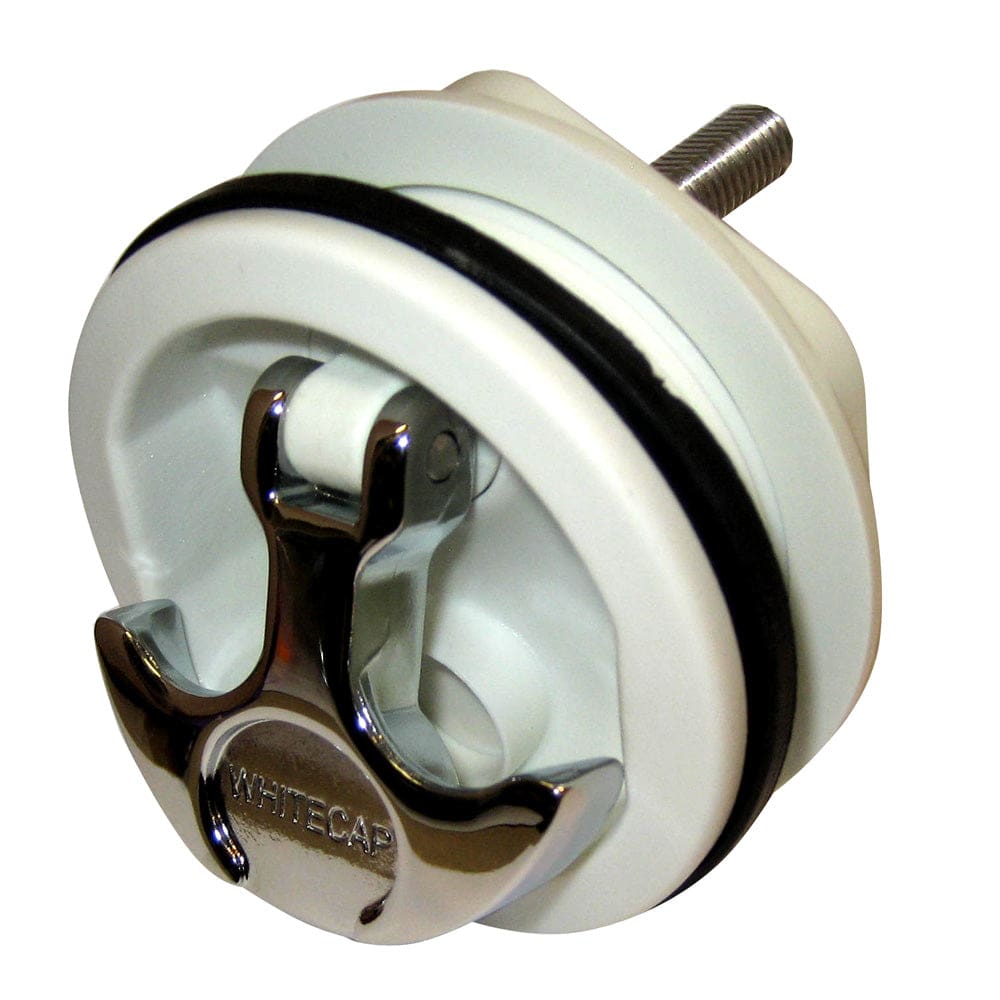 Whitecap T-Handle Latch - Chrome Plated Zamac/ White Nylon - No Lock - Freshwater Use Only - Marine Hardware | Latches - Whitecap