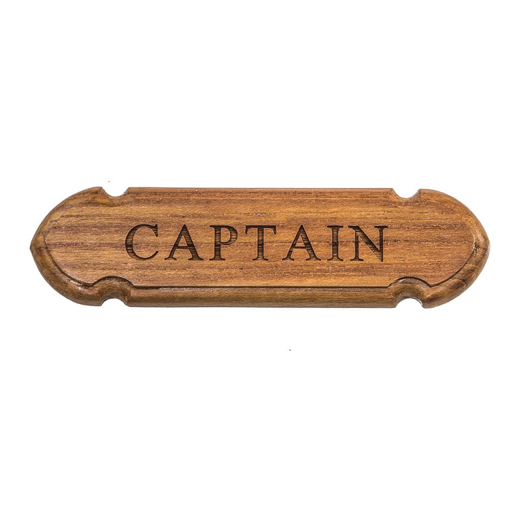 Whitecap Teak CAPTAIN Name Plate - Marine Hardware | Teak,Boat Outfitting | Deck / Galley - Whitecap