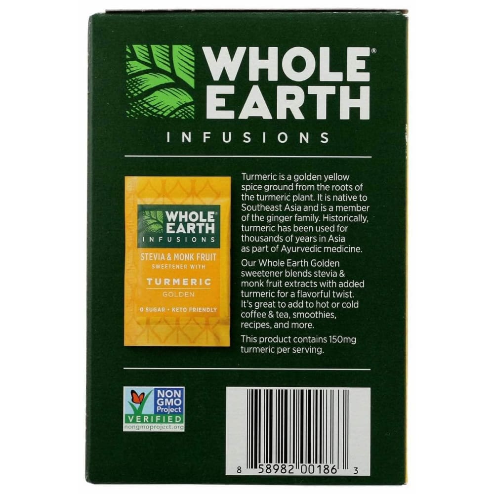 WHOLE EARTH Whole Earth Infusions Stevia & Monk Fruit Sweetener Turmeric, 60 Pk