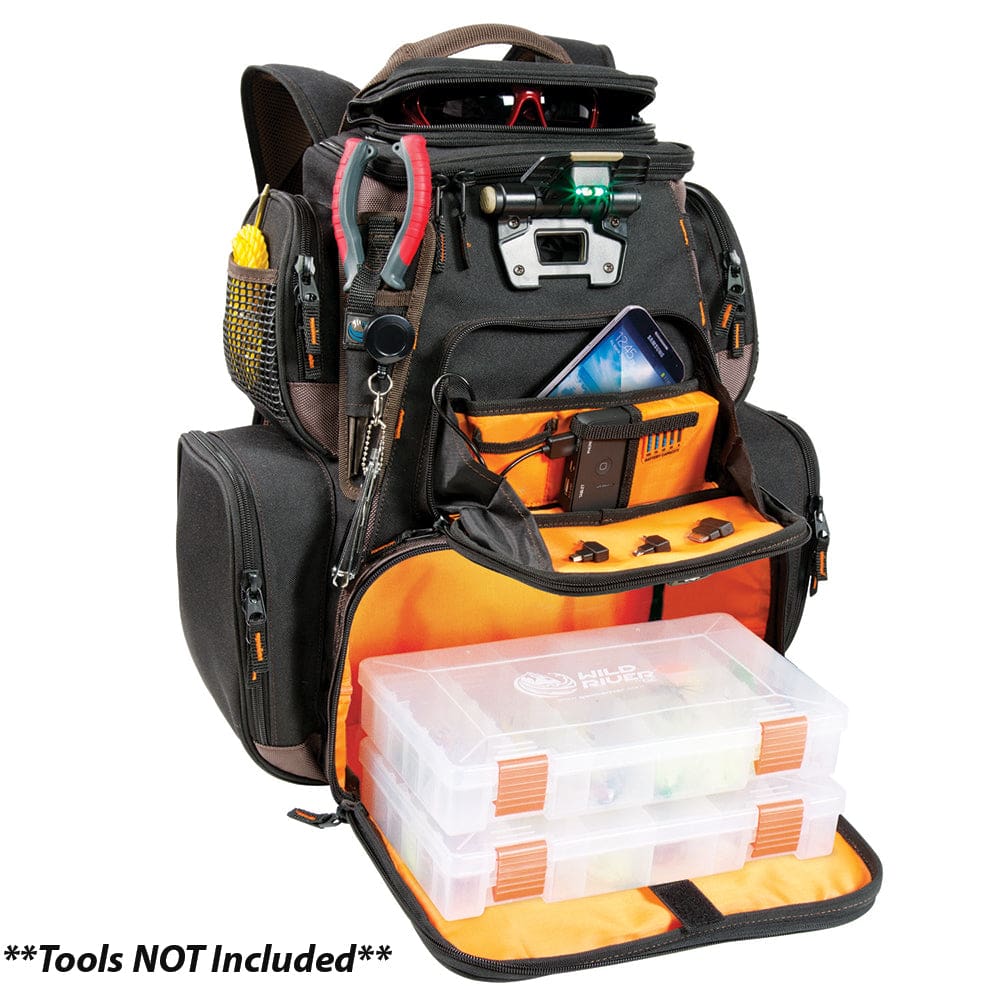 Wild River Tackle Tek™ Nomad XP - Lighted Backpack w/ USB Charging System w/ 2 PT3600 Trays - Outdoor | Tackle Storage - Wild River