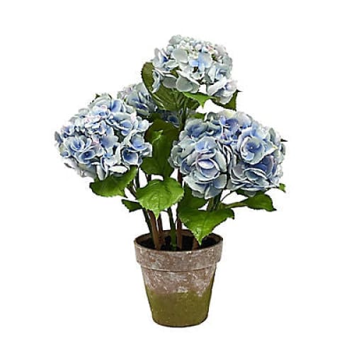 Winward Potted Hydrangea Decorative Artificial Plant - Light Blue - Home/Home/Home Decor/Decorative Items/ - Winward