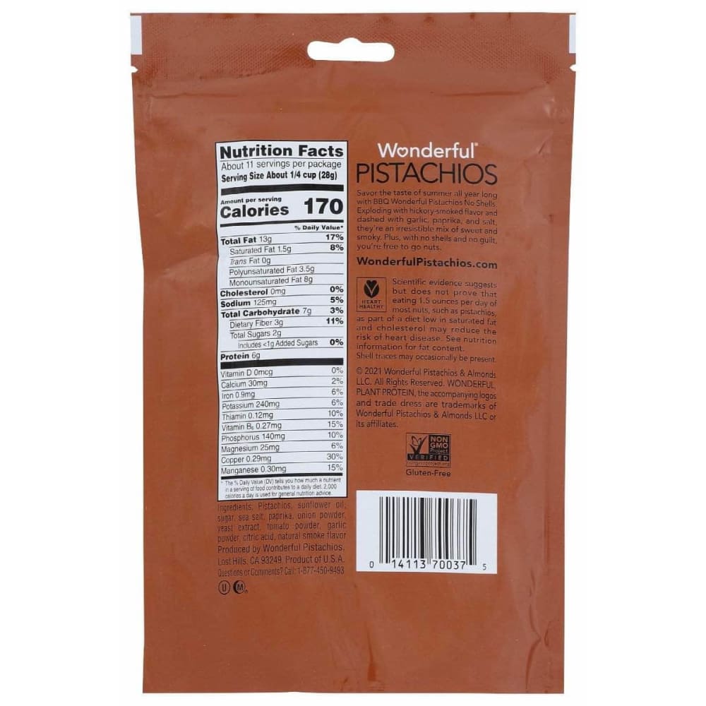 WONDERFUL PISTACHIOS Wonderful Pistachios Bbq No Shells, 11 Oz