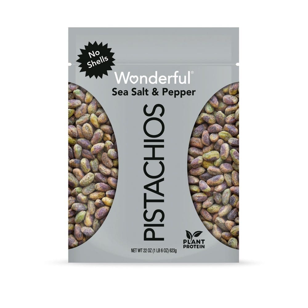 Wonderful Pistachios Sea Salt and Pepper Flavored No Shell Pistachios (22 oz.) - Limited Time Snacks - ShelHealth