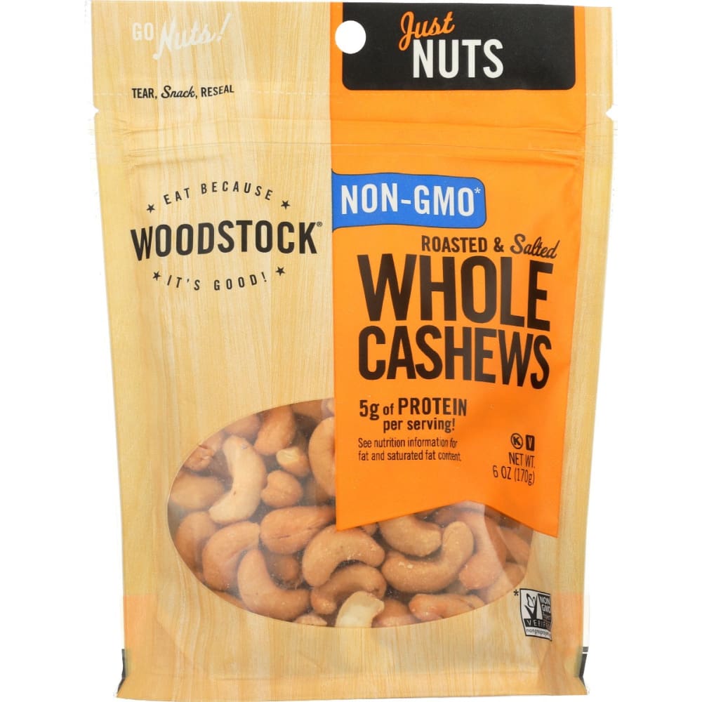 WOODSTOCK: Cashwes Rstd Sltd 6 oz (Pack of 3) - Nuts > Nuts - WOODSTOCK