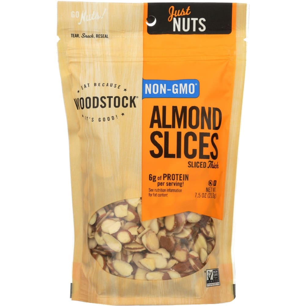 WOODSTOCK: Thick Sliced Raw Almonds 7.5 oz (Pack of 3) - Nuts - WOODSTOCK