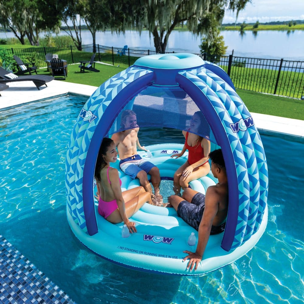 WOW Sports Pool Island Float Inflatable Float with Canopy - Water Sports Equipment - WOW