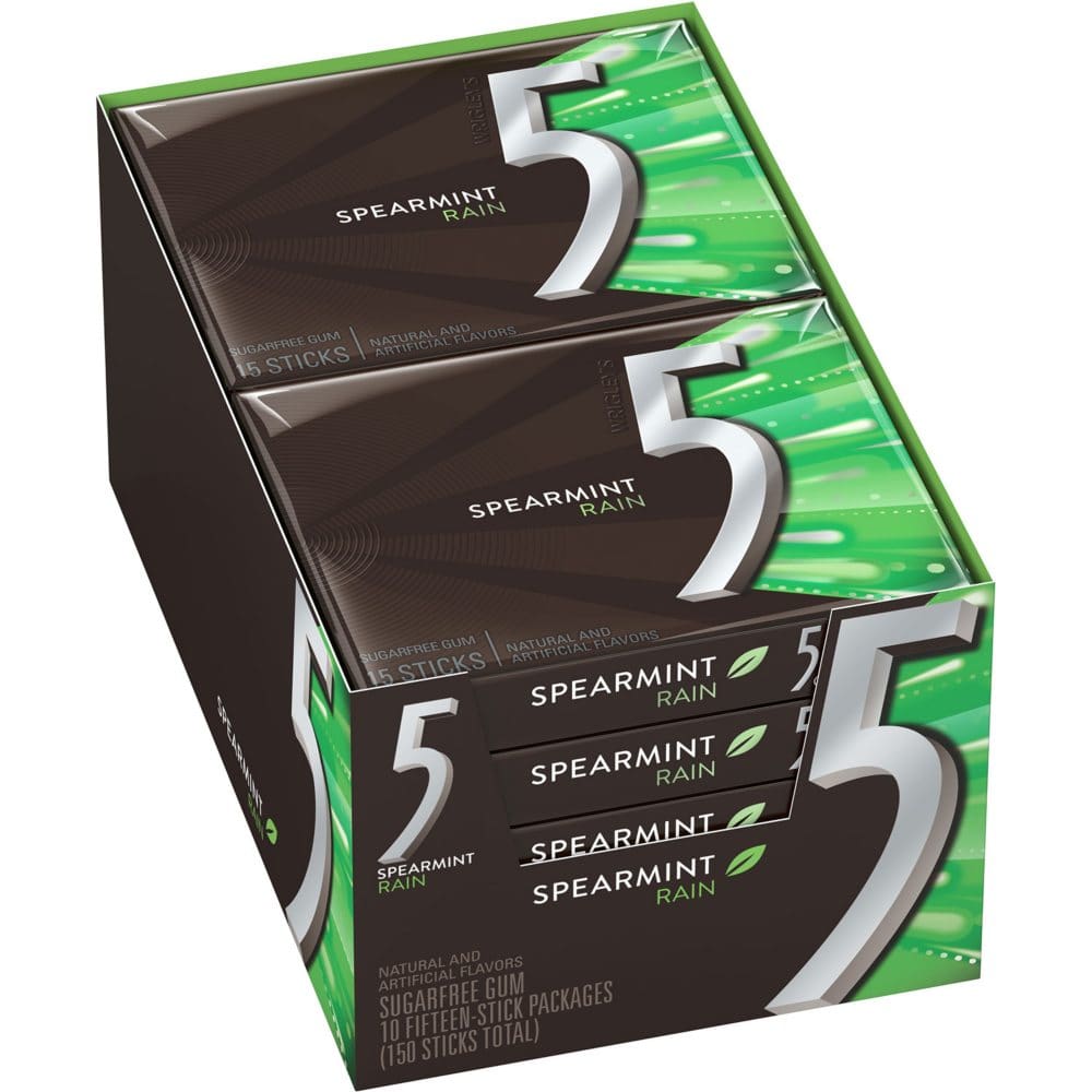 Wrigley’s 5 Gum Spearmint Rain (15 ct. 10 pk.) - Bulk Candy - Wrigley’s