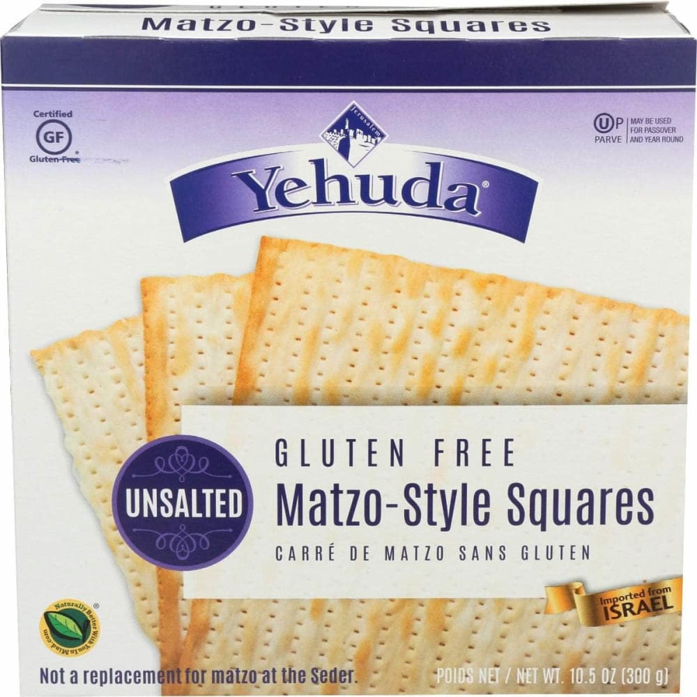 YEHUDA YEHUDA Unsalted Matzo Style Squares, 10.5 oz