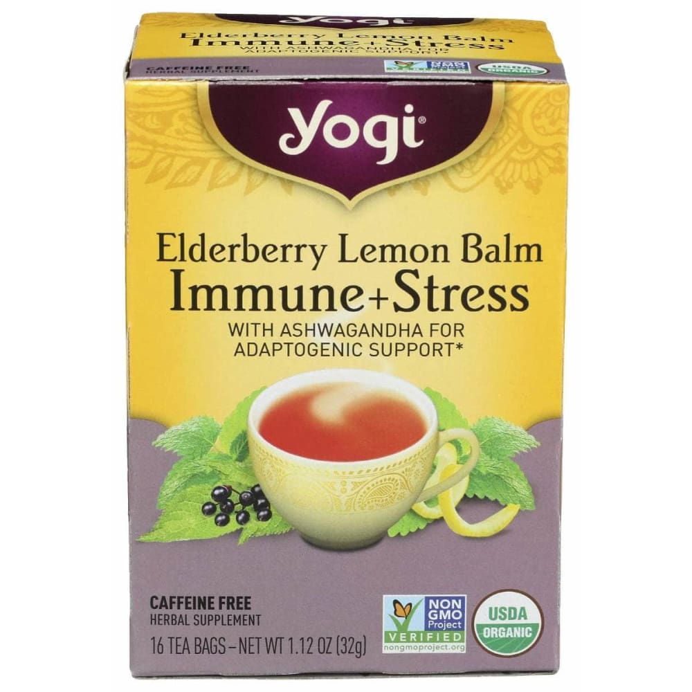 YOGI TEAS YOGI TEAS Elderberry Lemon Balm Immune Plus Stress Tea, 16 bg