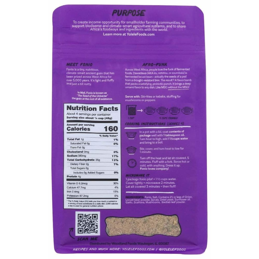 YOLELE Yolele Afro Dunk Fonio Pilaf Dawadawa Herb, 7 Oz