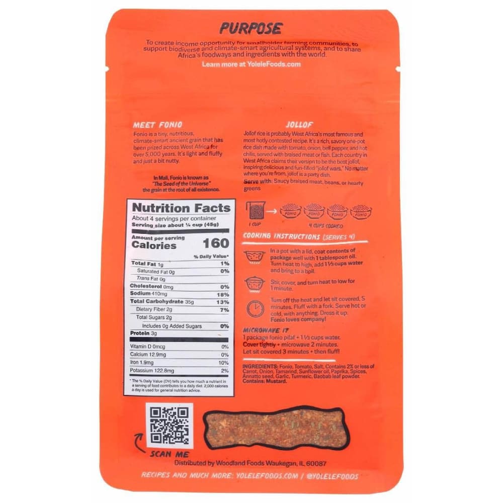 YOLELE Yolele Jollof Fonio Pilaf Tomato Bell Pepper , 7 Oz